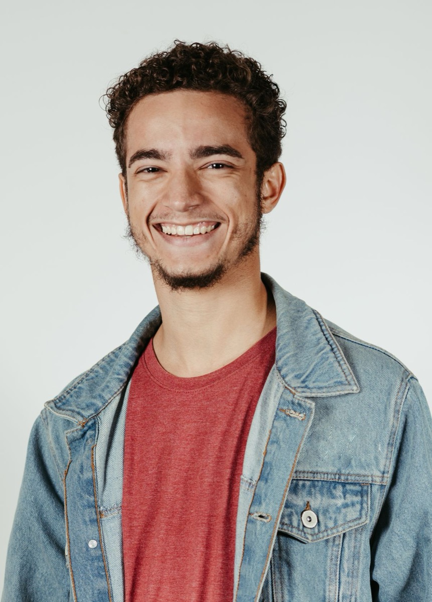 A smiling traveller ready for his trip to Turkey